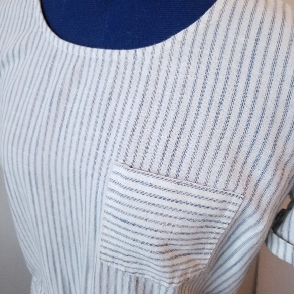 NEW GH Bass & Co Cotton Striped Tie Waist Dress M - Picture 3 of 7